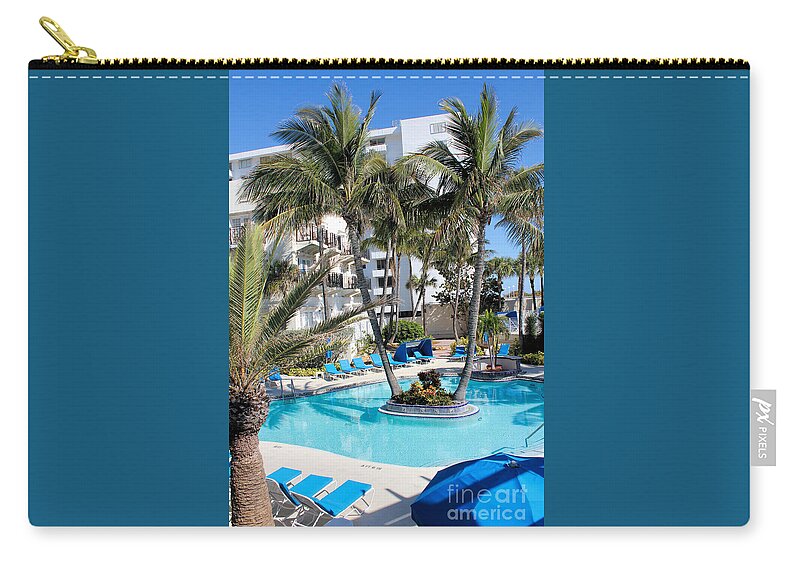 Pool Zip Pouch featuring the photograph MIami Beach Poolside Series 03 by Carlos Diaz