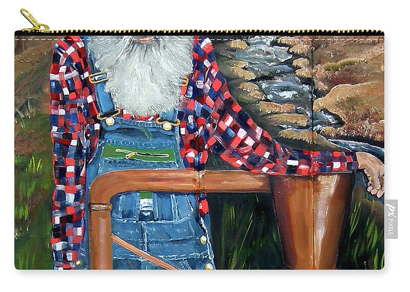 Popcorn Sutton Carry-all Pouch featuring the painting Popcorn Sutton - Bootlegger - Still by Jan Dappen