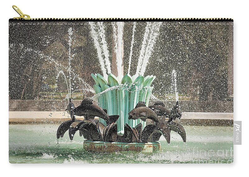 Fountain Zip Pouch featuring the photograph Popp Fountain in City Park New Orleans by Kathleen K Parker
