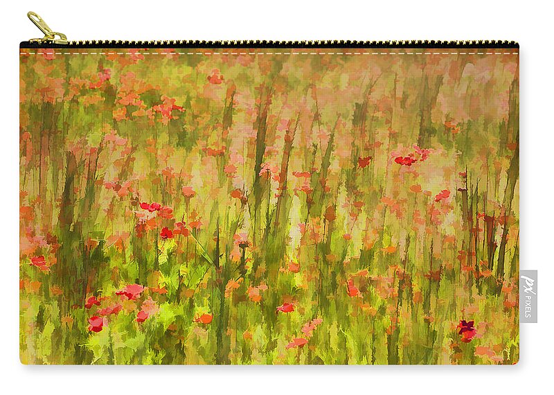 Flowers Meadow Carry-all Pouch featuring the painting Poppies of Tuscany II by David Letts