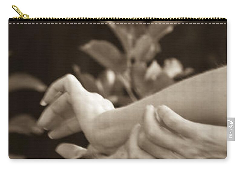Feminine Zip Pouch featuring the photograph Portrait 8 by Catherine Sobredo