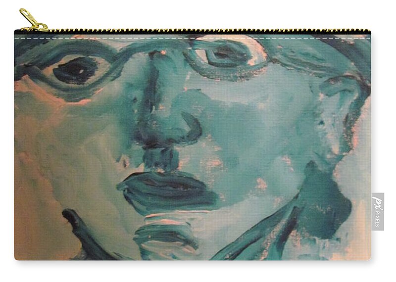 Portrait Zip Pouch featuring the painting Portrait of a Man by Shea Holliman