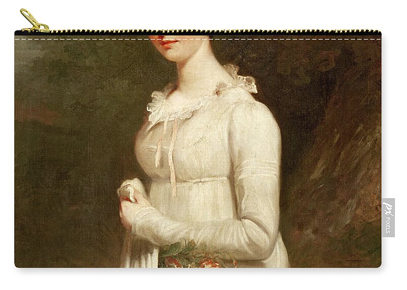 Female Zip Pouch featuring the painting Portrait Of Marcia B Fox by William Beechey