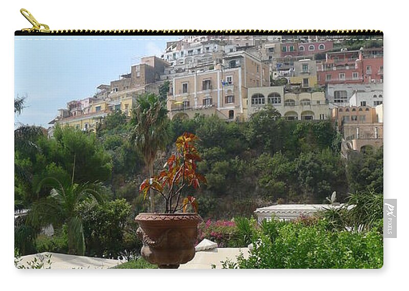 Positano Zip Pouch featuring the photograph Positano - View by Nora Boghossian