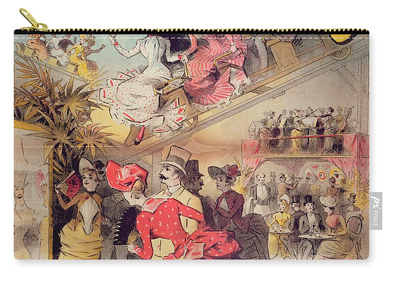 Poster Zip Pouch featuring the painting Poster Advertising the Montagnes Russes Roller Coaster by French School