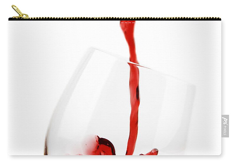 Wine Zip Pouch featuring the photograph Pouring Red Wine by Chevy Fleet
