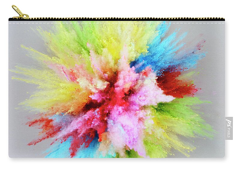 Celebration Zip Pouch featuring the photograph Powder Explosion Bursting by Stilllifephotographer