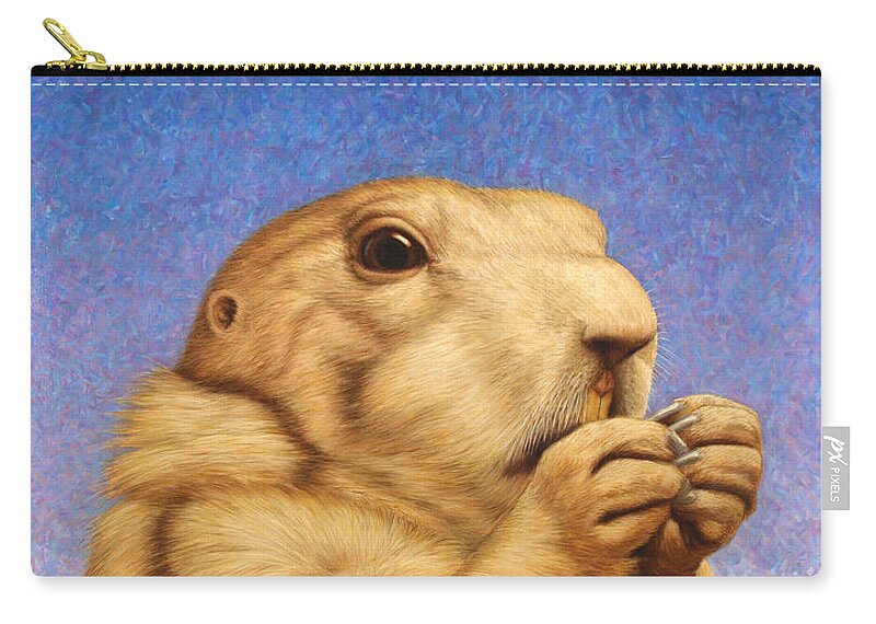 Prairie Dog Zip Pouch featuring the painting Prairie Dog by James W Johnson