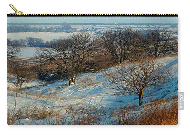 Landscape Zip Pouch featuring the photograph Prairie Winter by Bruce Morrison