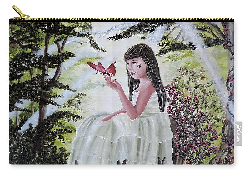 Fantasy Zip Pouch featuring the painting Precious Blessing by Dianna Lewis