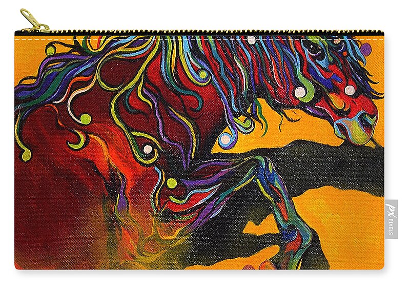 Horse Zip Pouch featuring the painting Prelude to a Dance by Alison Caltrider