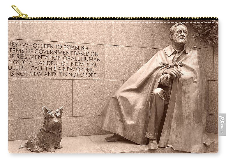 Theodore Roosevelt Zip Pouch featuring the photograph President Theodore Roosevelt 2 by Joseph Hedaya