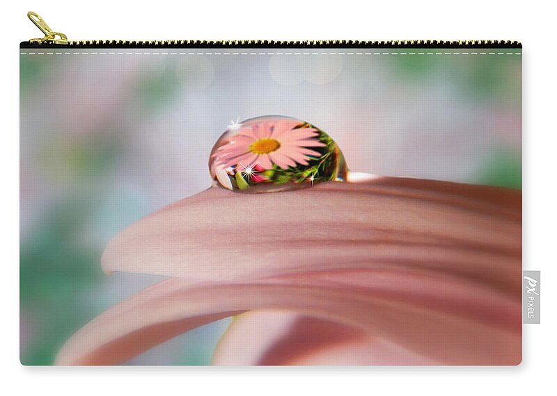 Flowers Zip Pouch featuring the photograph Pretty Flower Drop by Nina Bradica