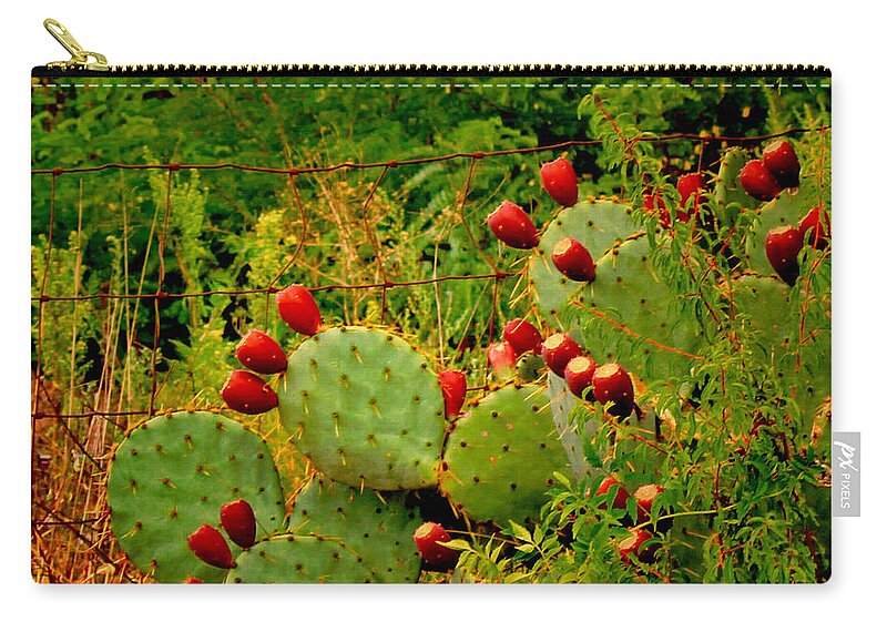 Cactus Zip Pouch featuring the photograph Prickly Pear Cactus by Bonnie Willis