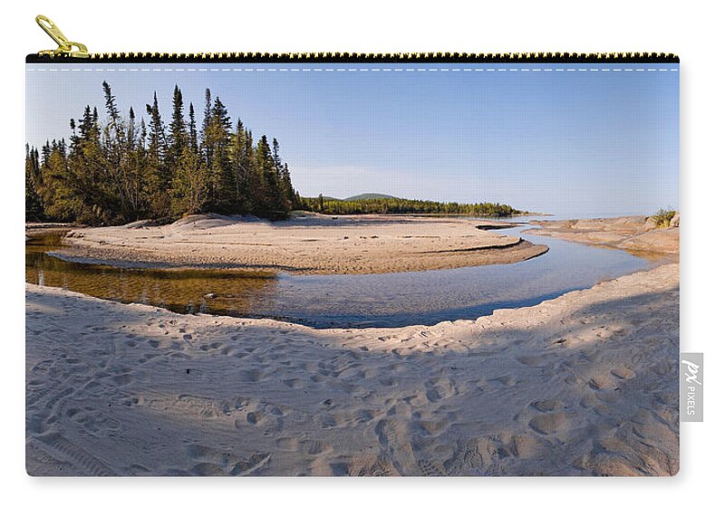 Lake Superior Zip Pouch featuring the photograph Prisoners Cove  by Doug Gibbons