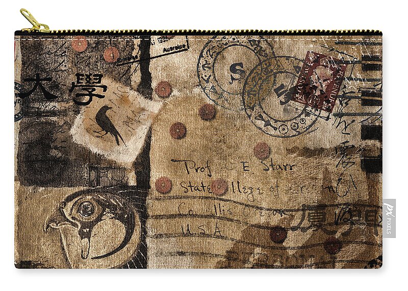 Post Card Zip Pouch featuring the photograph Professor Starr by Carol Leigh