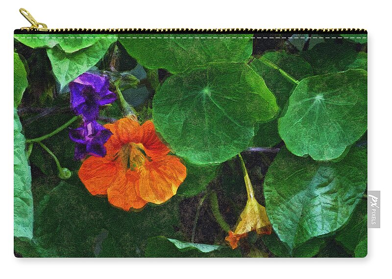 Nasturtiums Zip Pouch featuring the painting Prolonging Summer by RC DeWinter