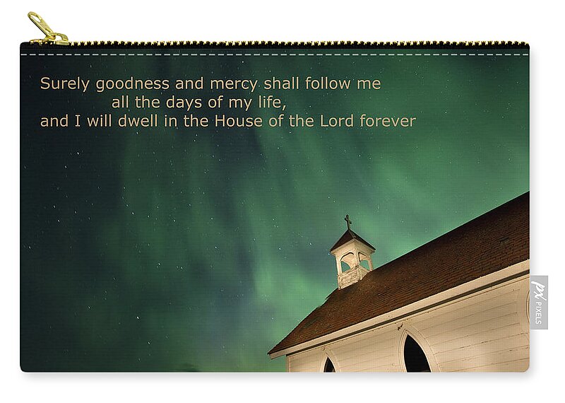Church Zip Pouch featuring the digital art Psalm 23 by Mark Duffy