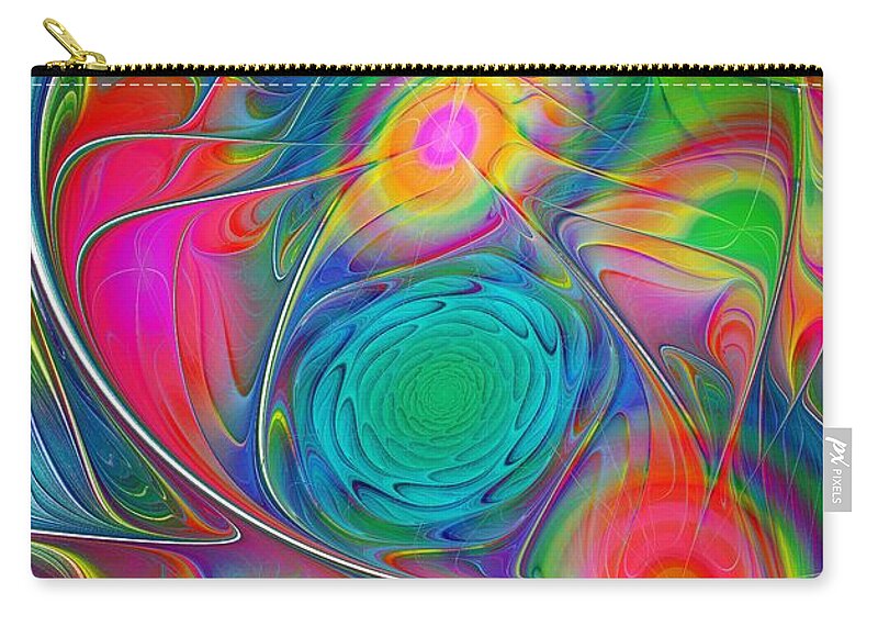 Malakhova Zip Pouch featuring the digital art Psychedelic Colors by Anastasiya Malakhova