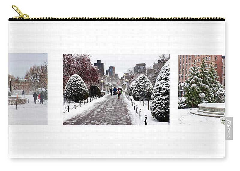 Americana Zip Pouch featuring the photograph Public Garden Triptych by Thomas Marchessault