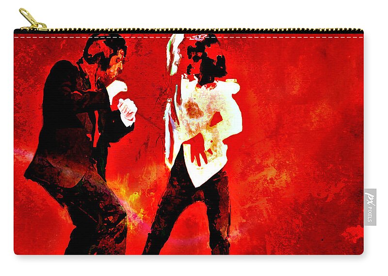 Pulp Fiction Zip Pouch featuring the painting Pulp Fiction Dance 2 by Brian Reaves