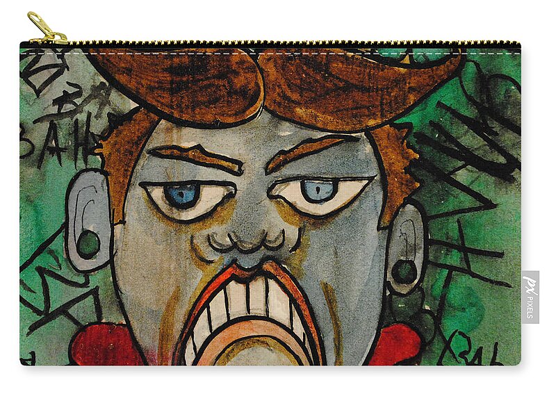 Tillie Zip Pouch featuring the painting Punk by Patricia Arroyo