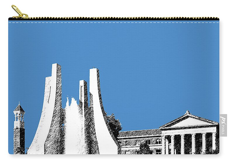 University Zip Pouch featuring the digital art Purdue University 2 - Engineering Fountain - Slate by DB Artist