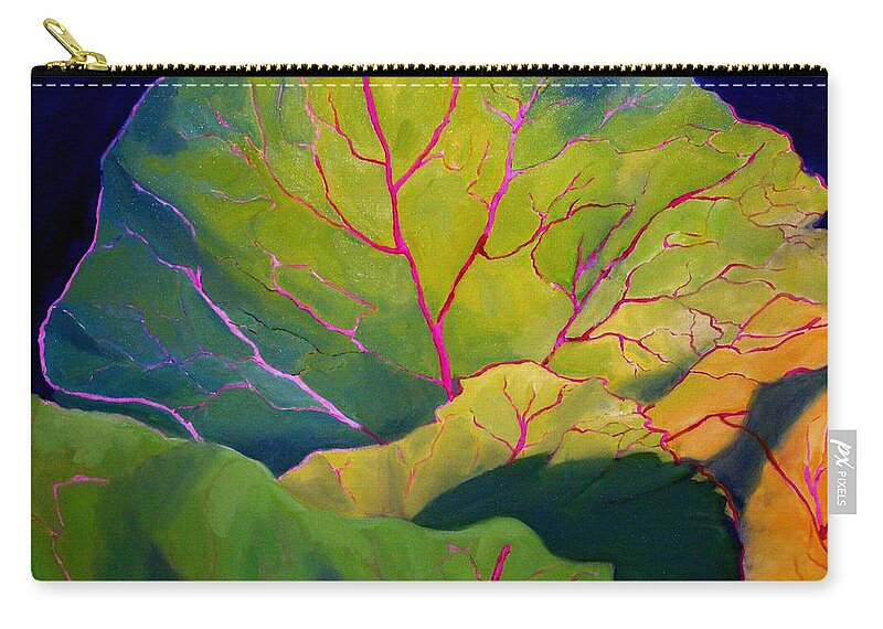 Vegetables Carry-all Pouch featuring the painting Purple Cabbage at Sunrise by Maria Hunt
