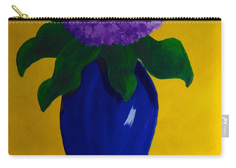 Painting Zip Pouch featuring the painting Purple Hydrangea by Anita Lewis
