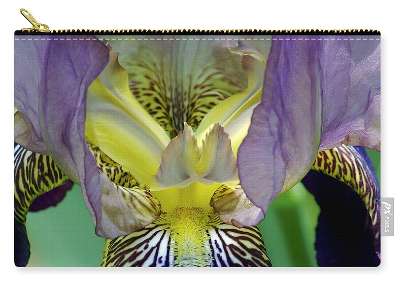 2d Zip Pouch featuring the photograph Purple Iris by Brian Wallace