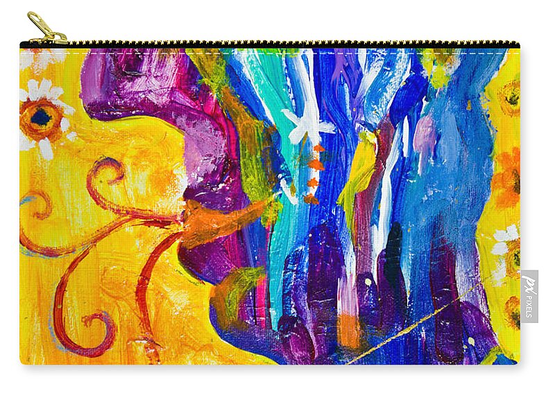 Profile Zip Pouch featuring the painting Purple Man by Maxim Komissarchik