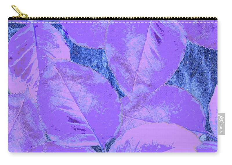 Claudia's Art Dream Zip Pouch featuring the mixed media Purple Rose Clippings 1 by Claudia Ellis