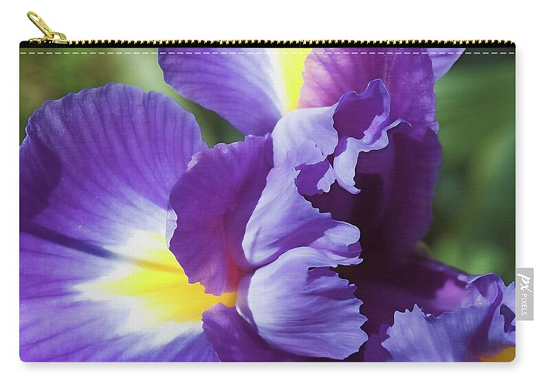 Purple Zip Pouch featuring the photograph Purple Ruffles by Denise Beverly
