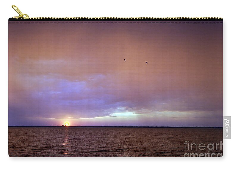 Lake Ray Hubbard Zip Pouch featuring the photograph Purple Sky by Cheryl McClure