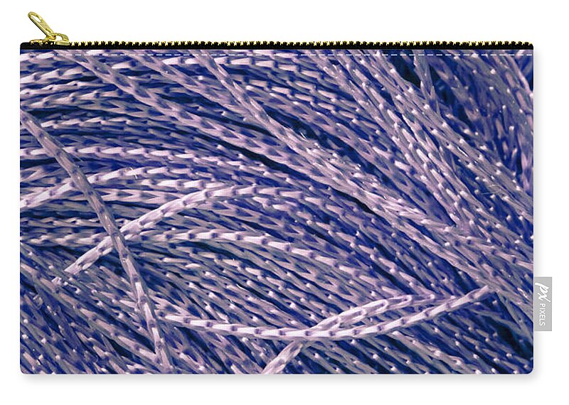 Abstract Zip Pouch featuring the photograph Purple string by Tom Gowanlock