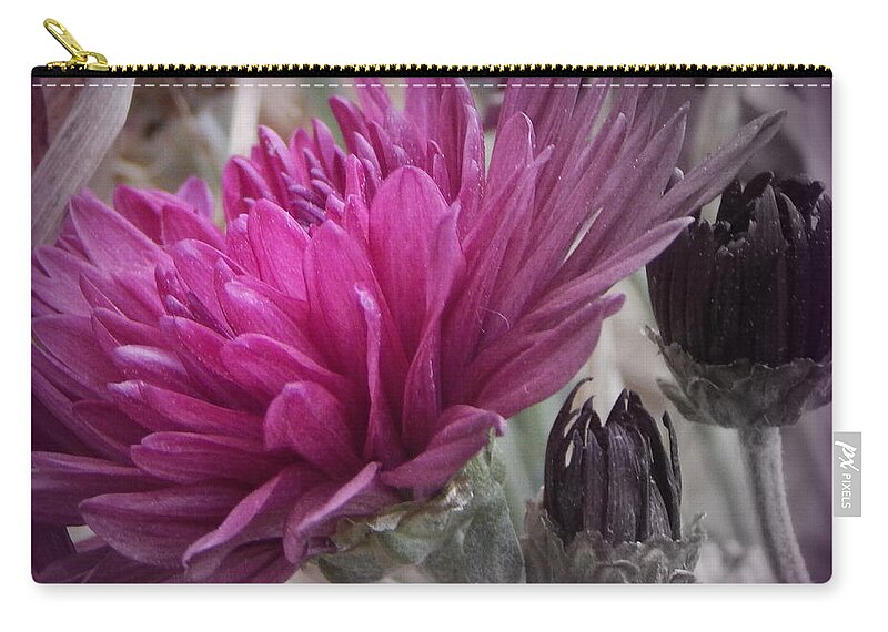 Purple Flower Zip Pouch featuring the photograph Purpose by Kimberly Woyak