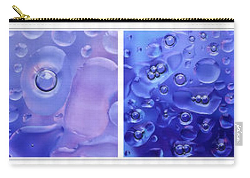 Water Bubbles Zip Pouch featuring the photograph Quadryptich of colorful Water Bubbles by Peter V Quenter