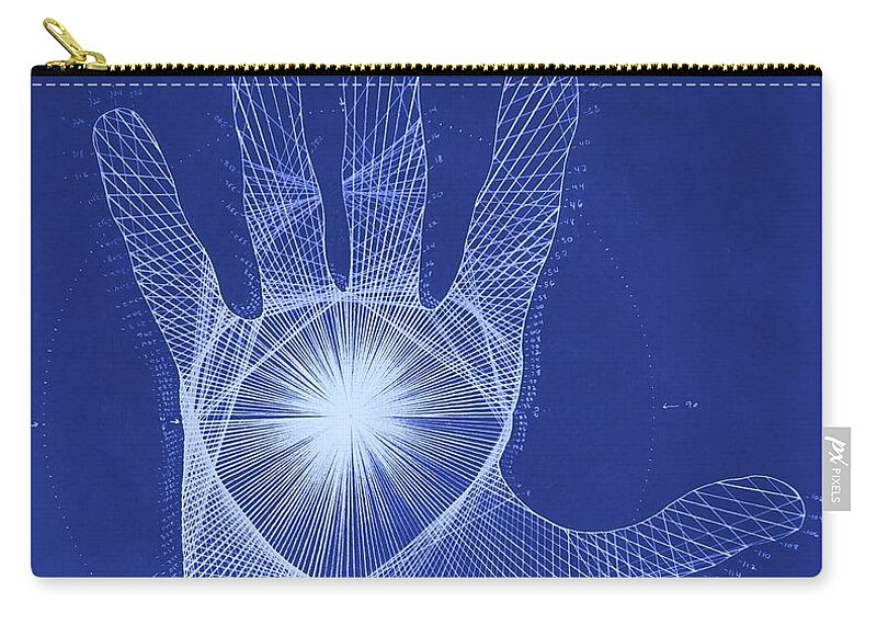 Hand Carry-all Pouch featuring the drawing Quantum Hand Through My Eyes by Jason Padgett