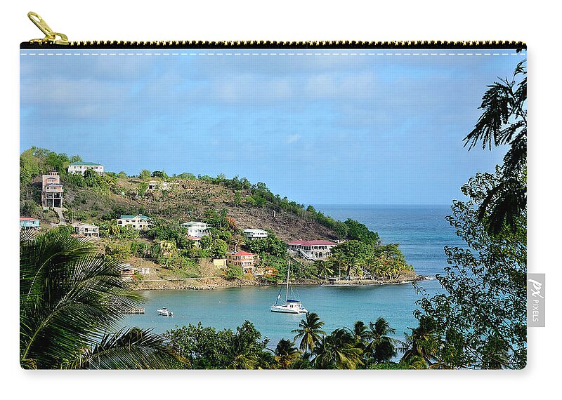 Bay Zip Pouch featuring the photograph Quiet Bay on Saint Lucia by Brendan Reals