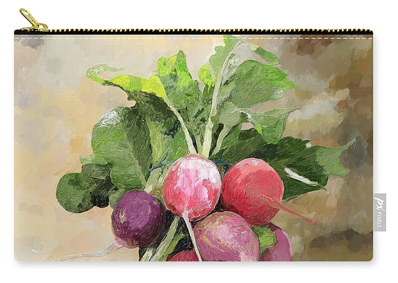 Radish Zip Pouch featuring the painting Radishes by Portraits By NC