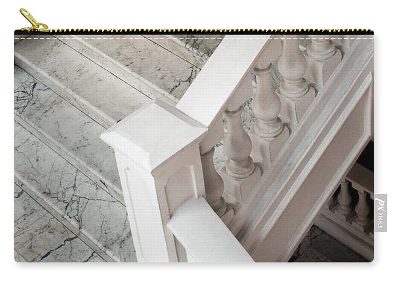 Singapore Zip Pouch featuring the photograph Raffle's Hotel Marble Staircase by Rick Piper Photography