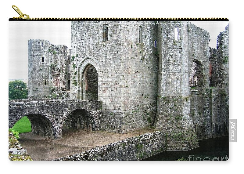Medieval Castle Zip Pouch featuring the painting Raglan by Denise Railey