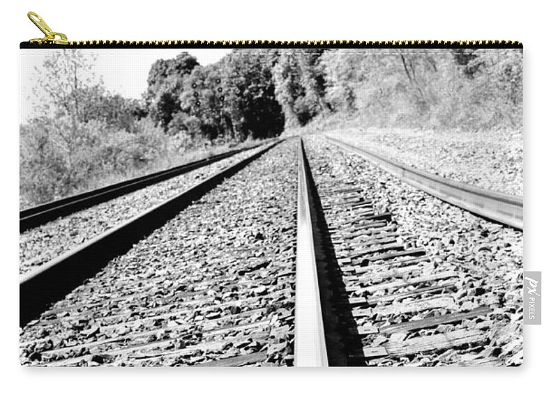Rail Zip Pouch featuring the photograph Railroad Track by Joe Ng