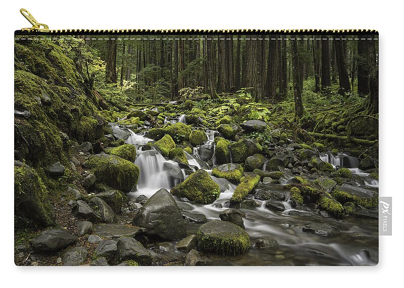 Rain Forest Zip Pouch featuring the photograph Rain Forest Falls by Jonathan Davison