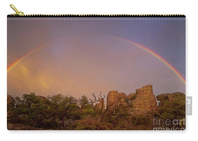 Chiricahua National Monument Zip Pouch featuring the photograph Rainbow at Chiricahua by Keith Kapple