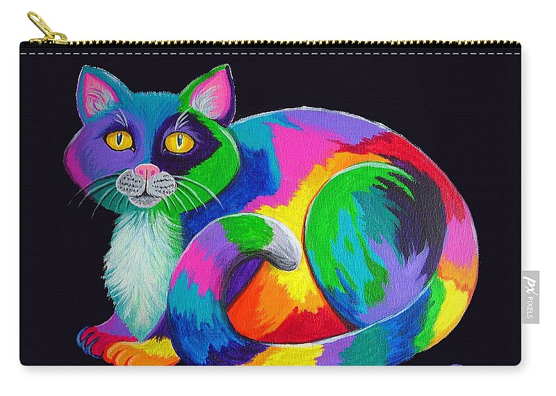Art Zip Pouch featuring the painting Rainbow Calico by Nick Gustafson