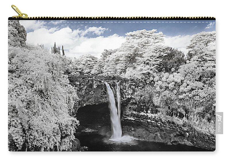 720 Nm Zip Pouch featuring the photograph Rainbow Falls in Infrared 2 by Jason Chu