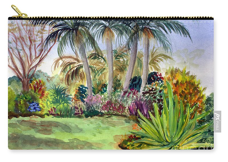 Beautiful Zip Pouch featuring the painting Rainbow Garden at Mounts Botanical by Donna Walsh