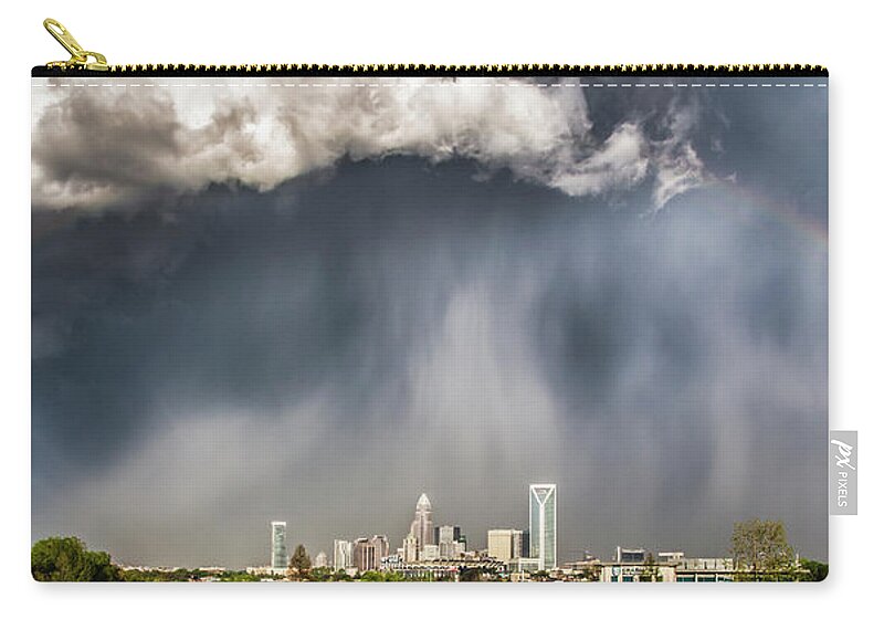 Rainbow Carry-all Pouch featuring the photograph Rainbow over Charlotte by Chris Austin