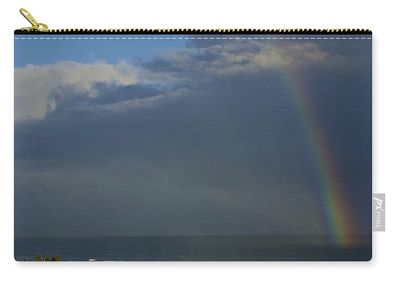 Puerto Rico Zip Pouch featuring the photograph Rainbow over the Atlantic by Kathi Isserman